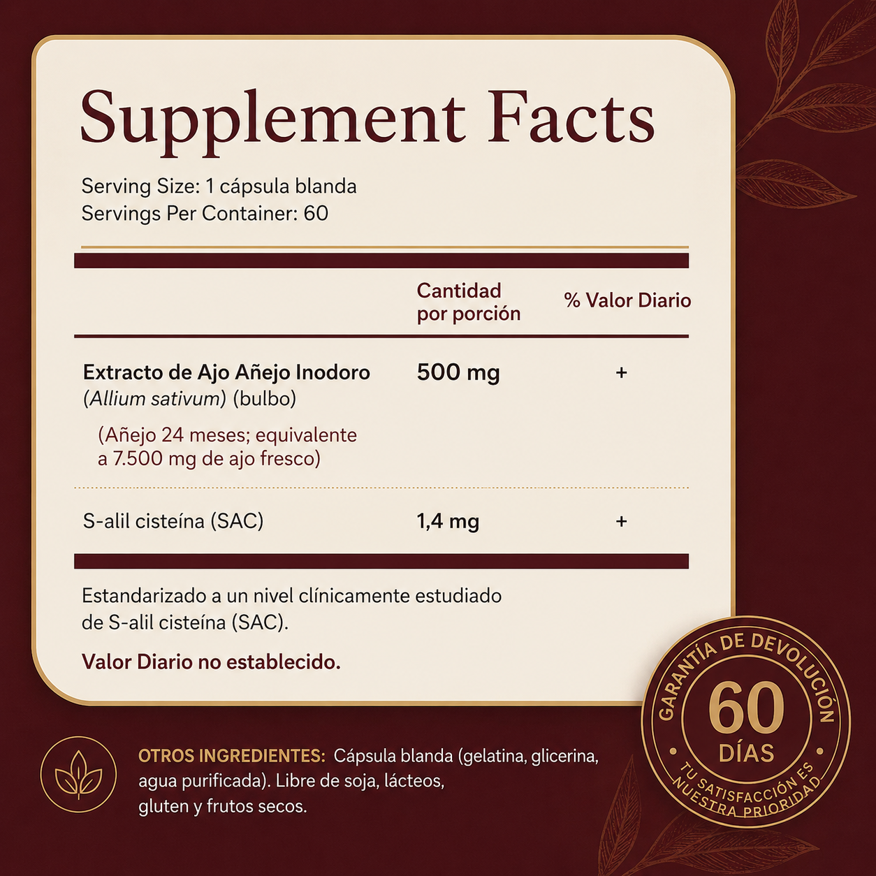 Nuital ™ | Extracto de ajo envejecido : reduce la presión arterial de forma natural.