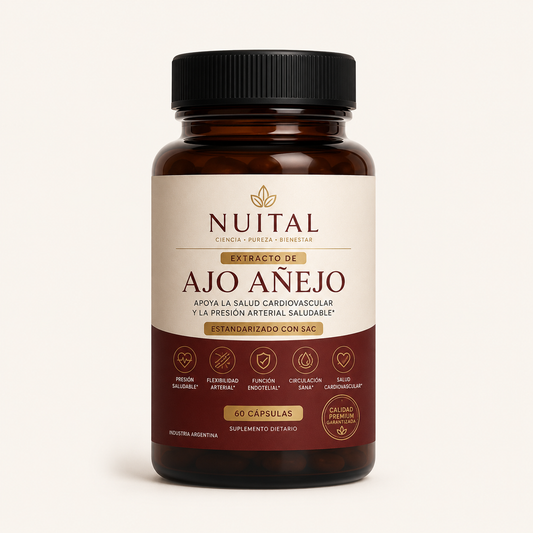 Nuital ™ | Extracto de ajo envejecido : reduce la presión arterial de forma natural.